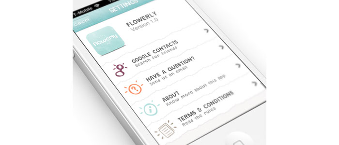 Iphone App Settings UI for Flowerly User Interface Design Inspiration
