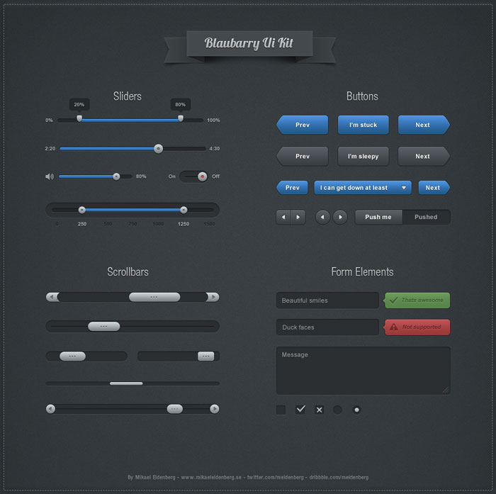Blaubarry Free UI kit 2 User Interface Design Inspiration