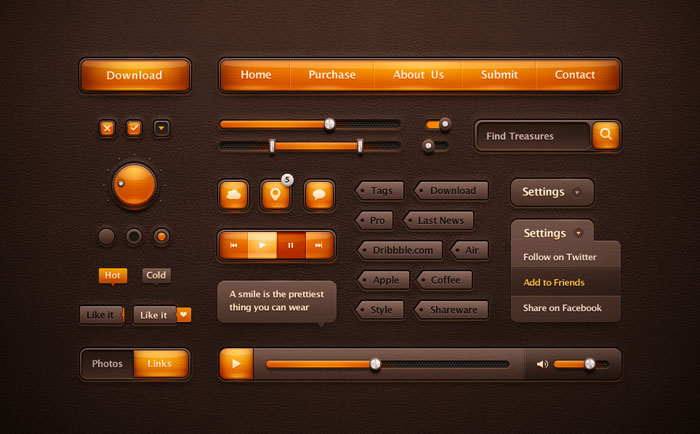 Orange Ui Pack User Interface Design Inspiration