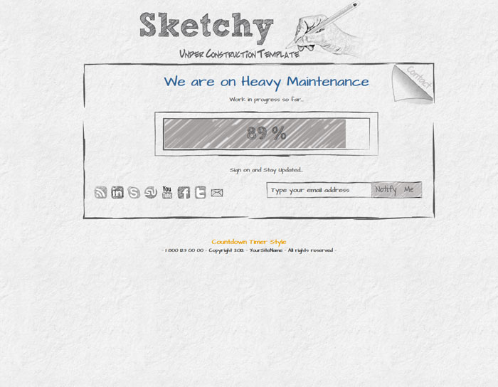 Sketchy Two Styles Under Construction Template Page