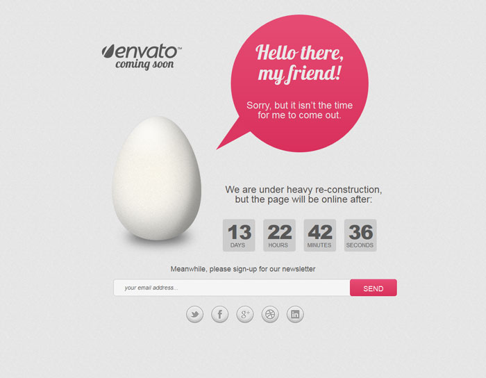 Egg - Coming Soon Page Template Page