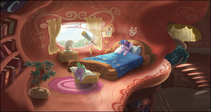 Twilight sleeping Vector Scene Illustration