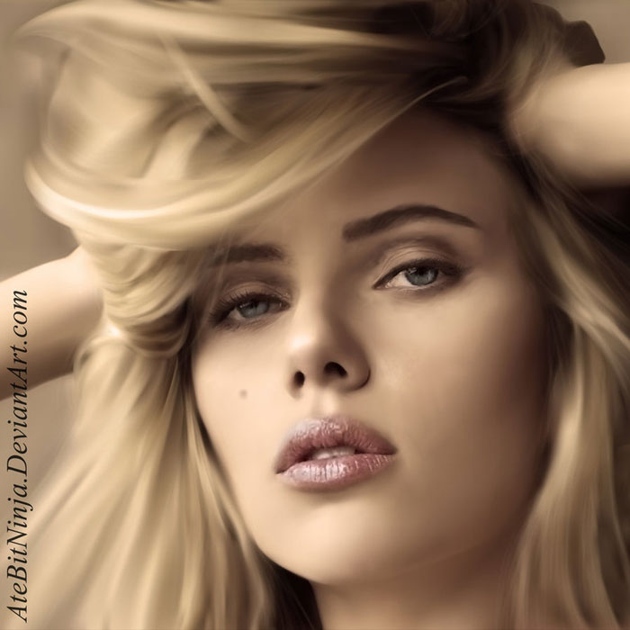 Scarlett Johansson Vector Portrait Design Artwork