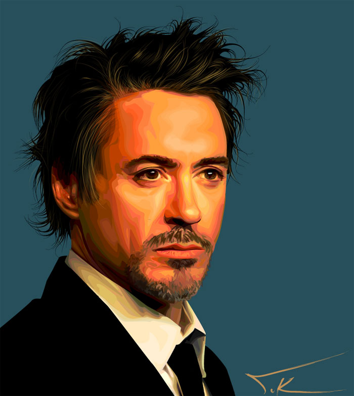 Robert Downey Jr Vector Portrait Design Artwork