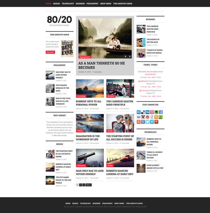 Eighty/Twenty WordPress Magazine Design Inspiration